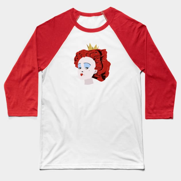 Queen of Hearts Baseball T-Shirt by ElviaMontemayor